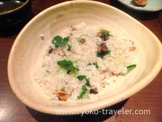 Fried rice with smoked barracud, zha cai and cryptotaenia, Yamadaya (Tsukiji)