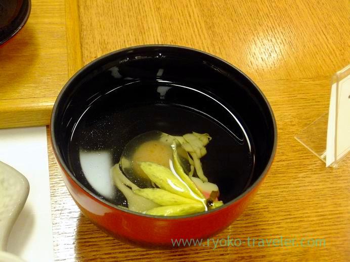 Clear soup at dinner, Takayu onsen (Tamagoyu 2013)