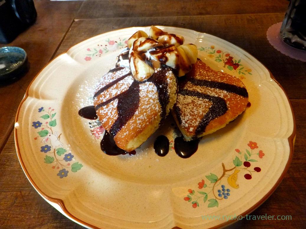 Pancake with chocolate sauce and banana, Kopie (Funabashi)