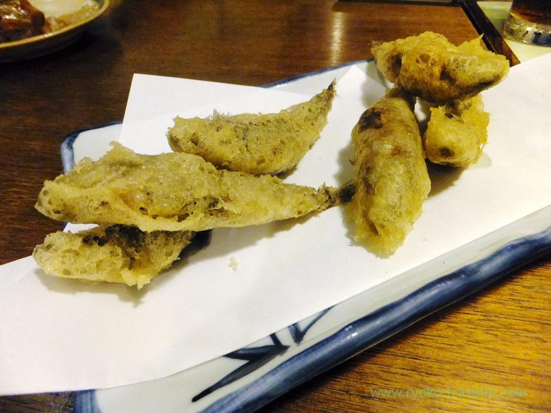 Round greeneyes tempura, Kashigashira (Tsukiji)