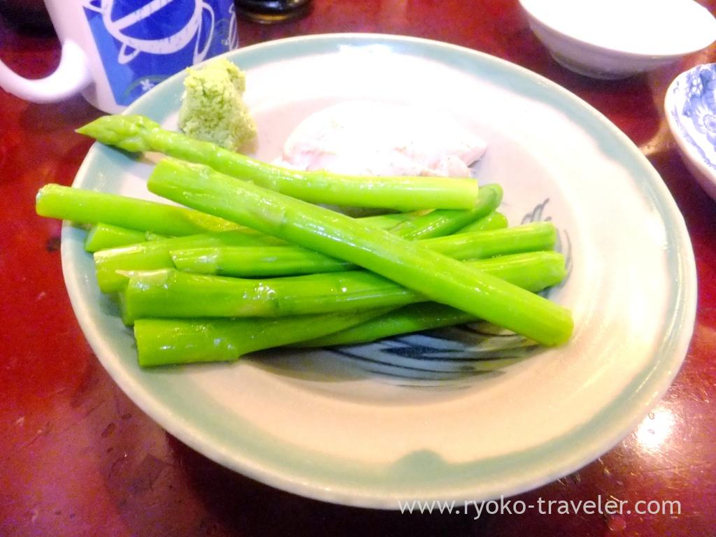 Asparagus and steamed chicken, Yonehana (Tsukiji Market)