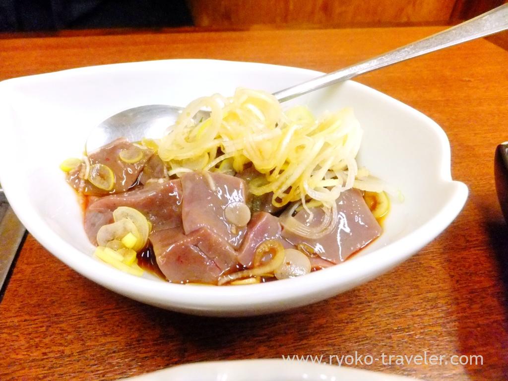 Pork liver sashimi, Yamadaya (Mikawashima)
