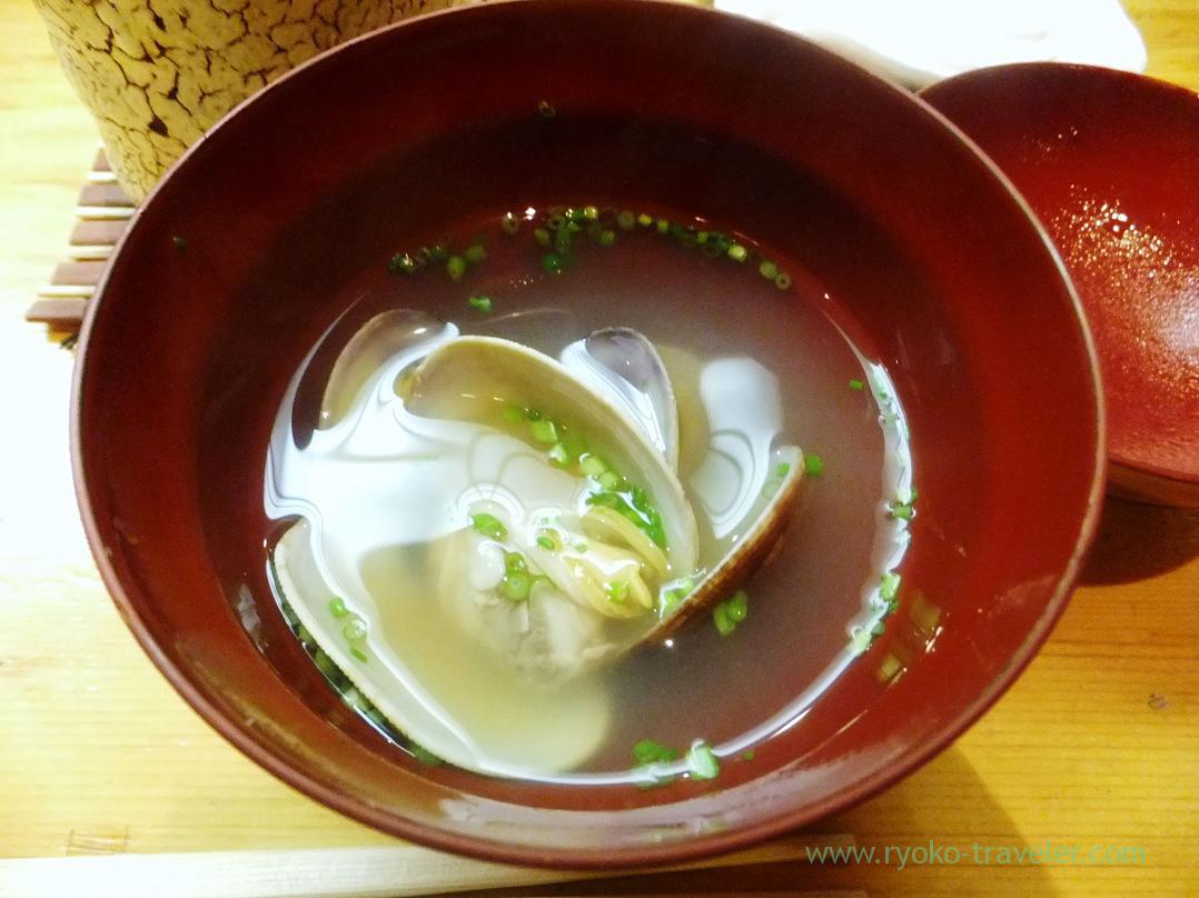 Asari clam miso soup, Miyakozushi (Bakuro-Yokoyama)