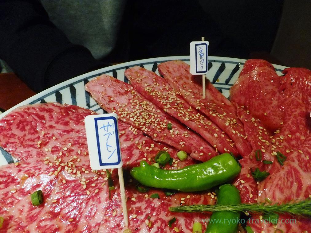 Assorted higher quality beef 2, Yakiniku Monjiro (Ichikawa)