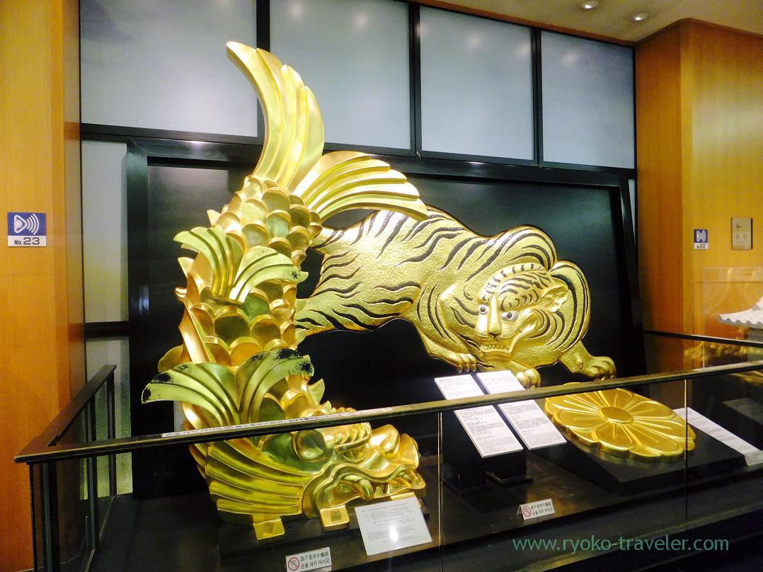 Golden dolphin for display, Osaka-jo castle, Osaka-jo park (Trip to Osaka 201504)