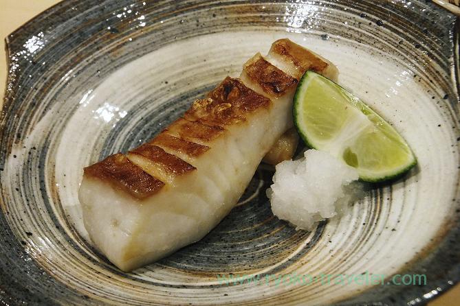 Grilled butterfish with salt, Sushi Hashimoto (Shintomicho)