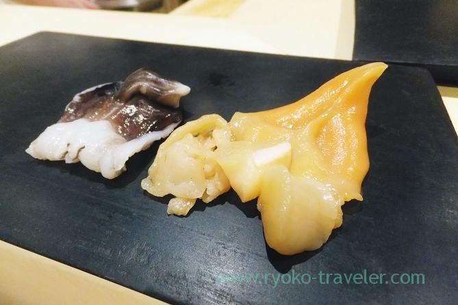 Hen clam and heart clam, Sushi Hashimoto (Shintomicho)