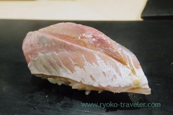 Horse mackerel from Kagoshima, Sushi Hashimoto (Shintomicho)