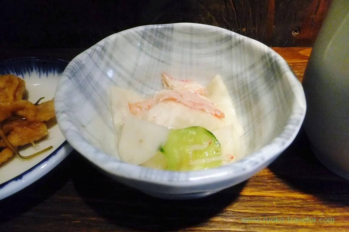 Pickles, crab & turnip salad, Hajime Sengyo-ten (Tsukiji)