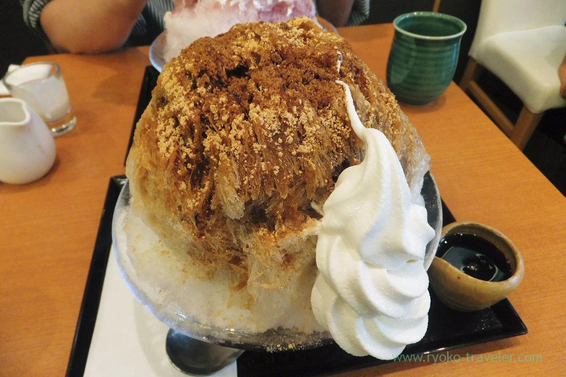 Kuromitsu kinako soft cream kakigori, Saryo Ren (Motoyawata)
