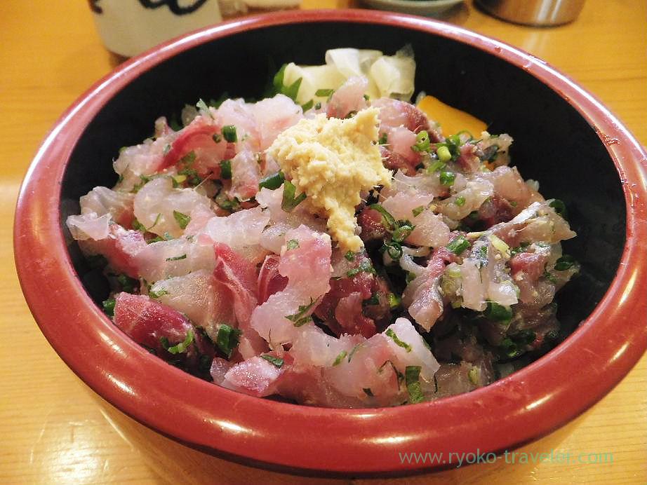 Grunt and horse mackerel tataki bowl, Yoshikame (Kachidoki)