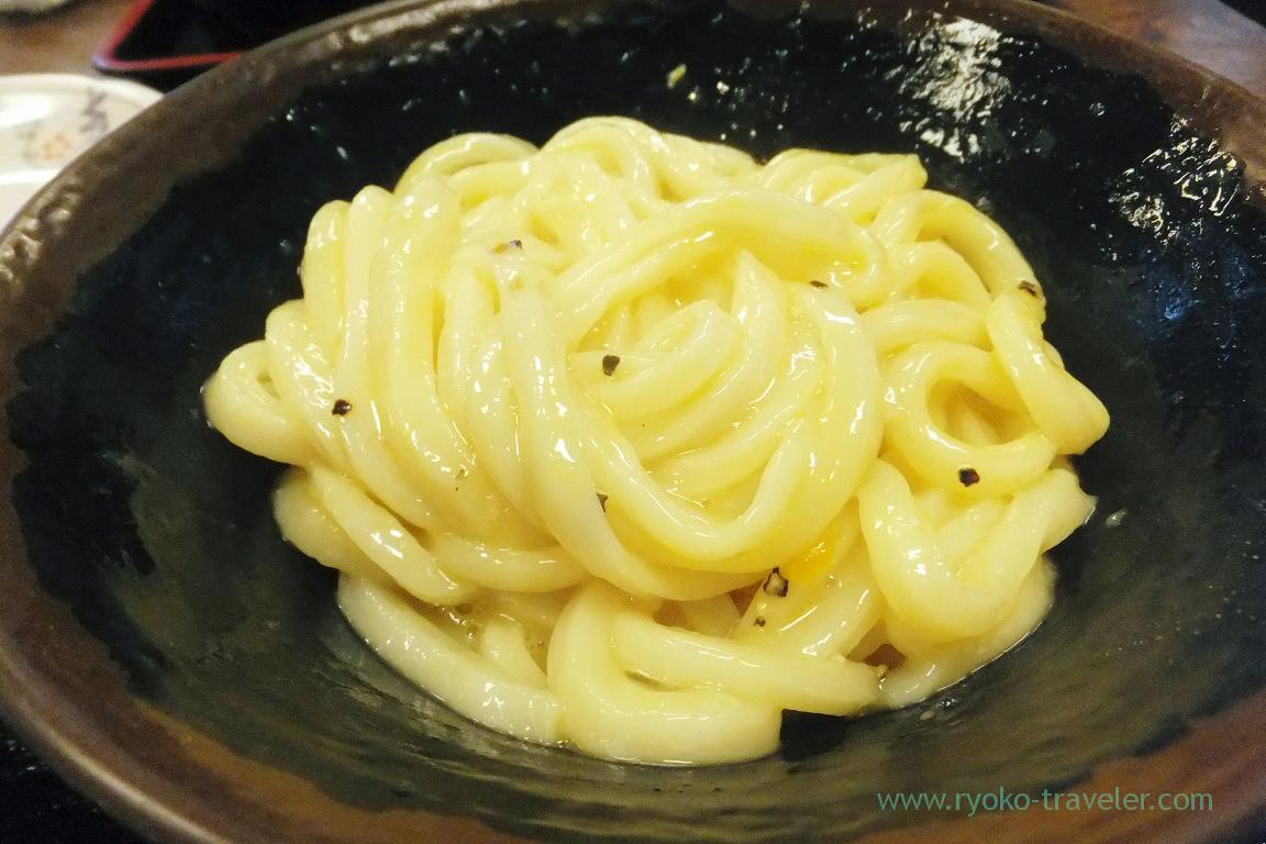 Kama butter udon, Teuchi udon baka ichidai, Hanazono(Takamatsu 2015)