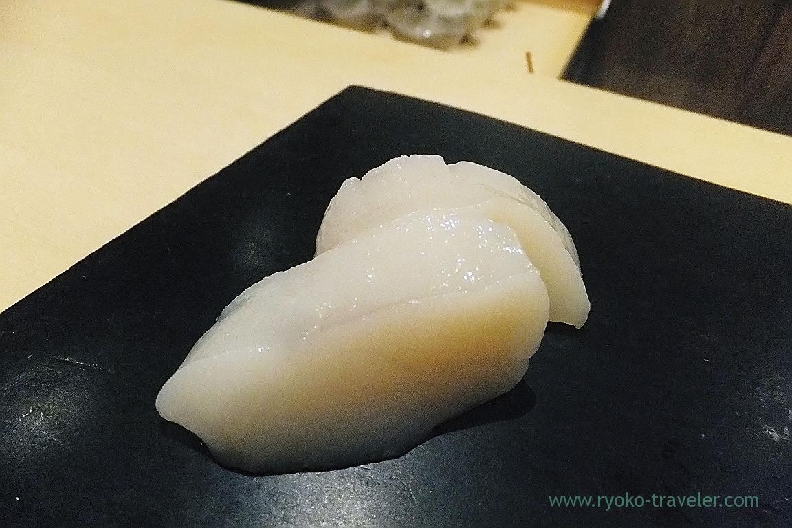 Natural-grown scallop, Sushi Hashimoto (Shintomicho)