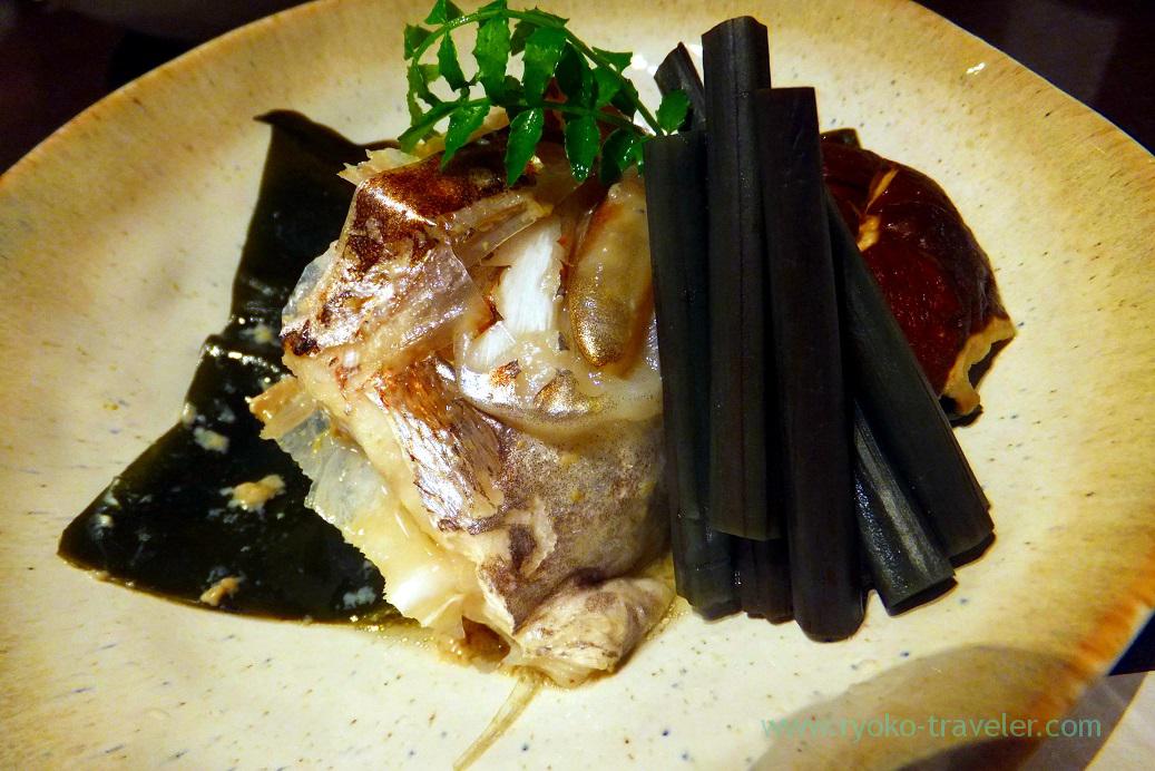 Steamed head of red sea bream with Japanese sake, Tokichi (Kinshicho)