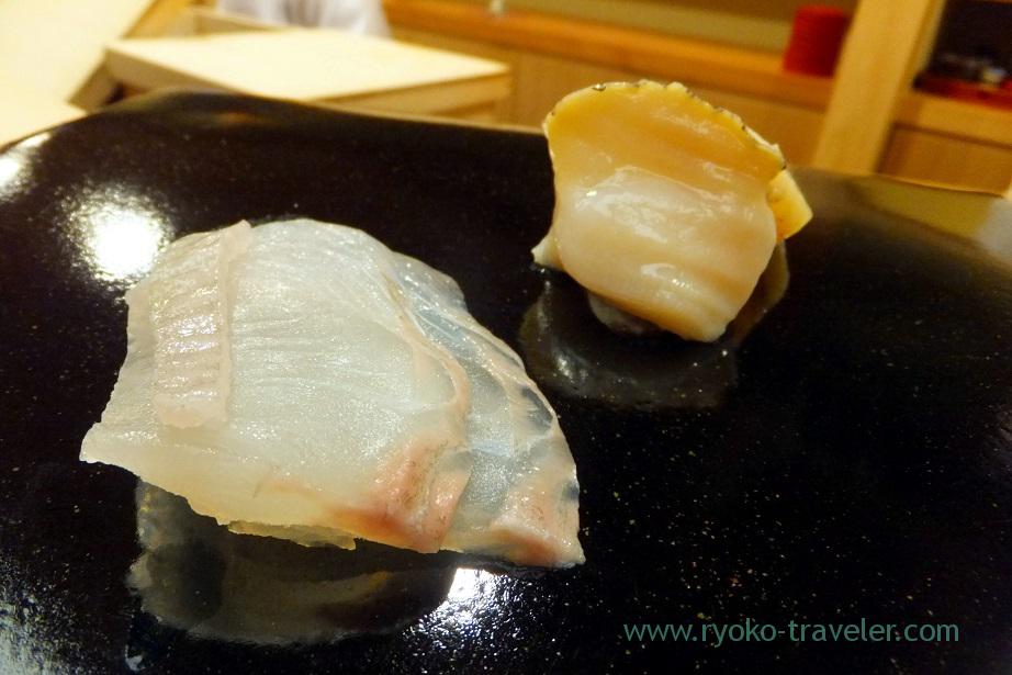 Whelk from Samani and flatfish, Nihonbashi Kakigaracho Sugita (Suitengu-mae)