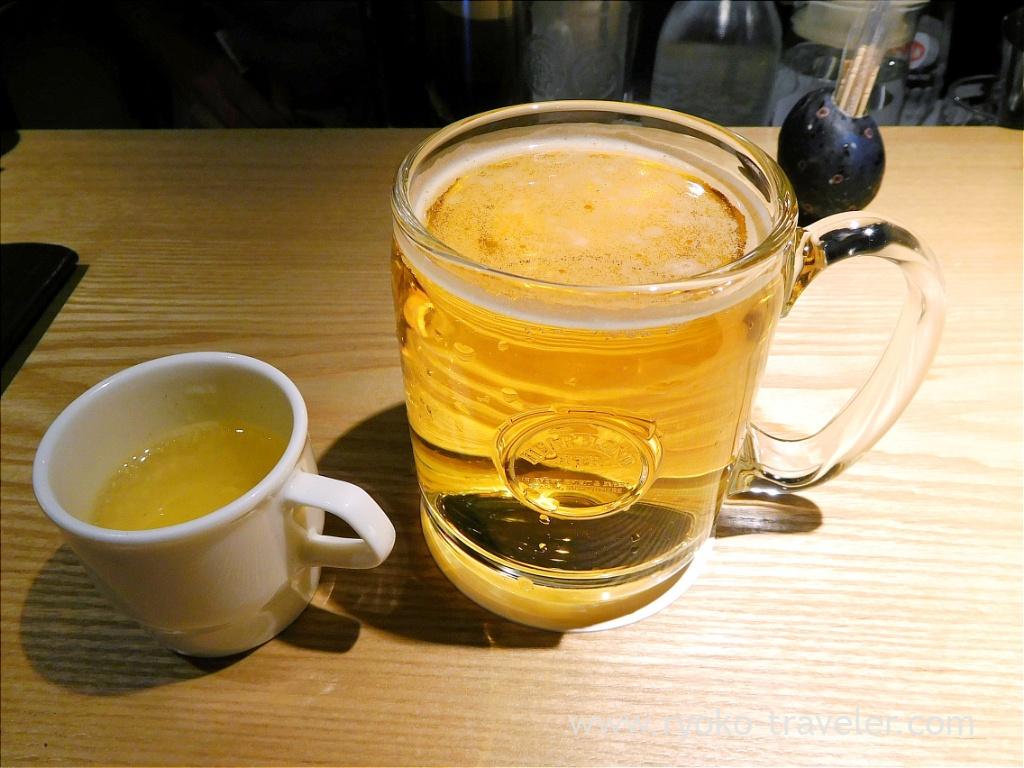 Beer and chicken soup, Yakitori Imai (Omotesando)